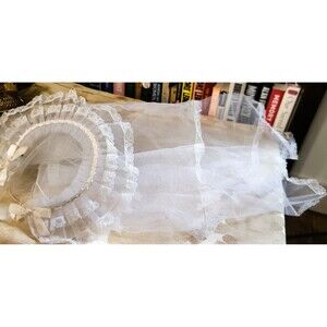 First HOLY COMMUNION/ Flower Girl Veil Headpiece Overlapping Tulle Lace VTG '50s